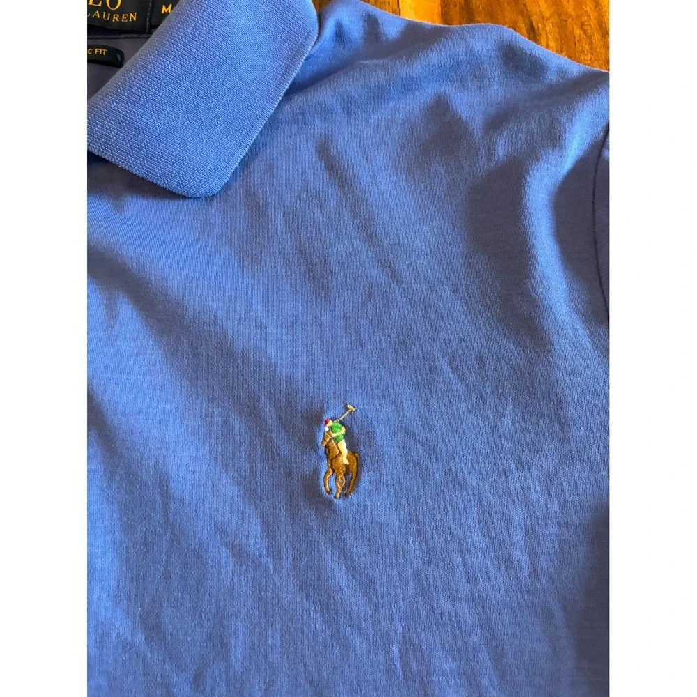 Polo Ralph Lauren Mens Classic Fit Polo Shirt Blue Short Sleeve Pony Logo M